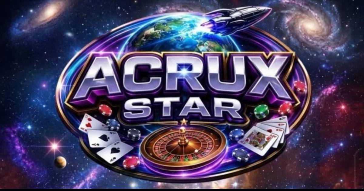 Main hero banner for Acrux Star Casino highlighting a star-themed gaming experience